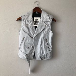 NWT ragged priest white leather vest NWT
